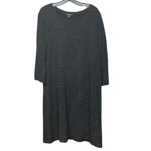 Hilary Radley long sleeve tee shirt dress black gray heather casual size XXL